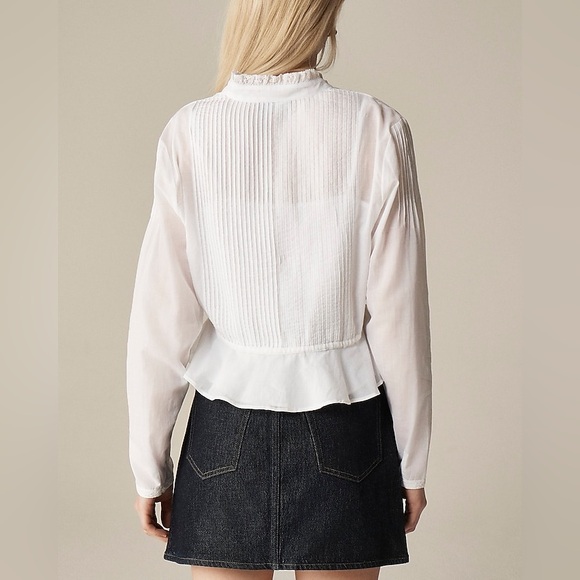 NWT J. Crew Lace-trim cinched-waist top in cotton voile - Picture 4 of 8